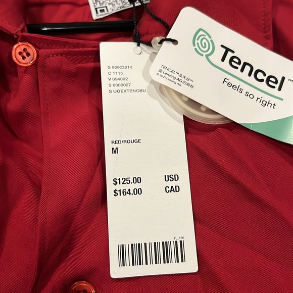 BOBBLEHAUS BH signature Tencel button up shirt in Chinese Red NWT - Picture 4 of 11